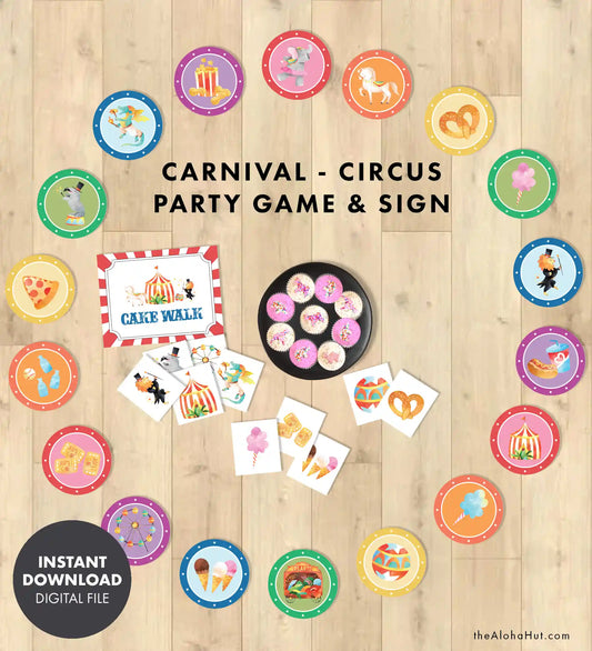 Carnival Party or Circus Party - Cake & Cupcake Walk Game