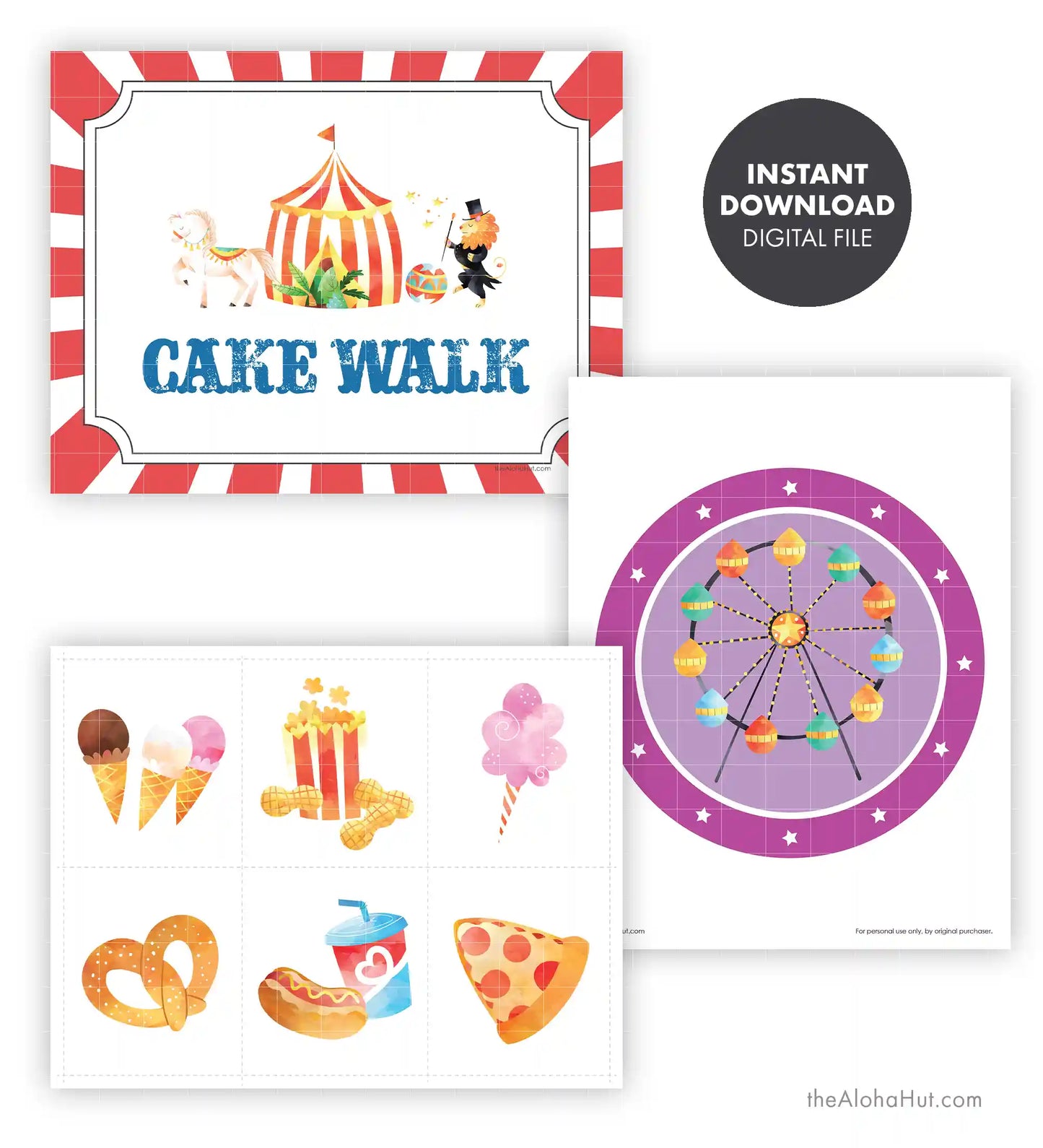 Carnival Party or Circus Party - Cake & Cupcake Walk Game