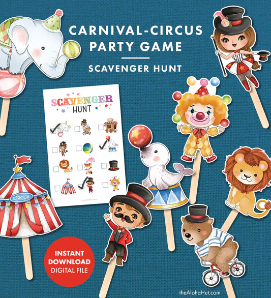 Carnival Party or Circus Party - Scavenger Hunt Game