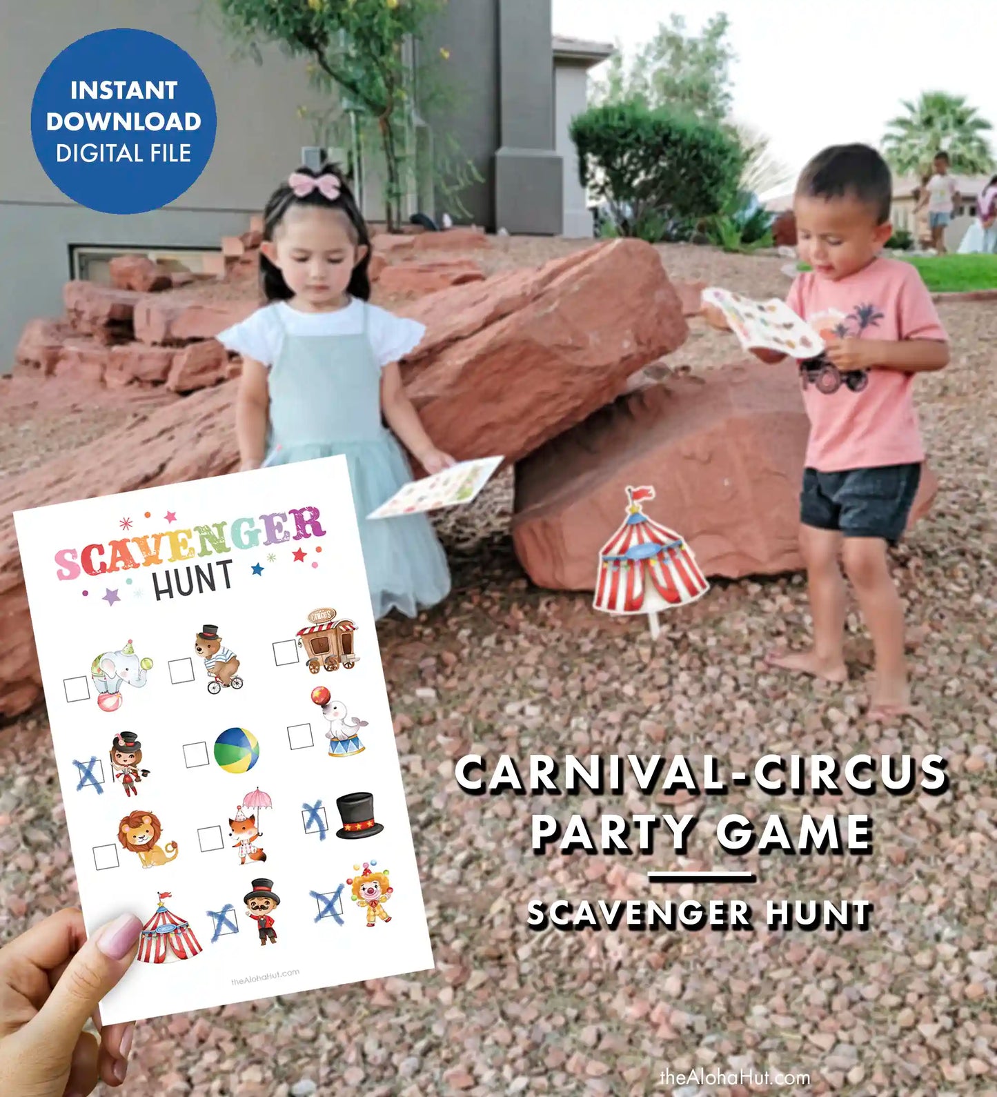 Carnival Party or Circus Party - Scavenger Hunt Game