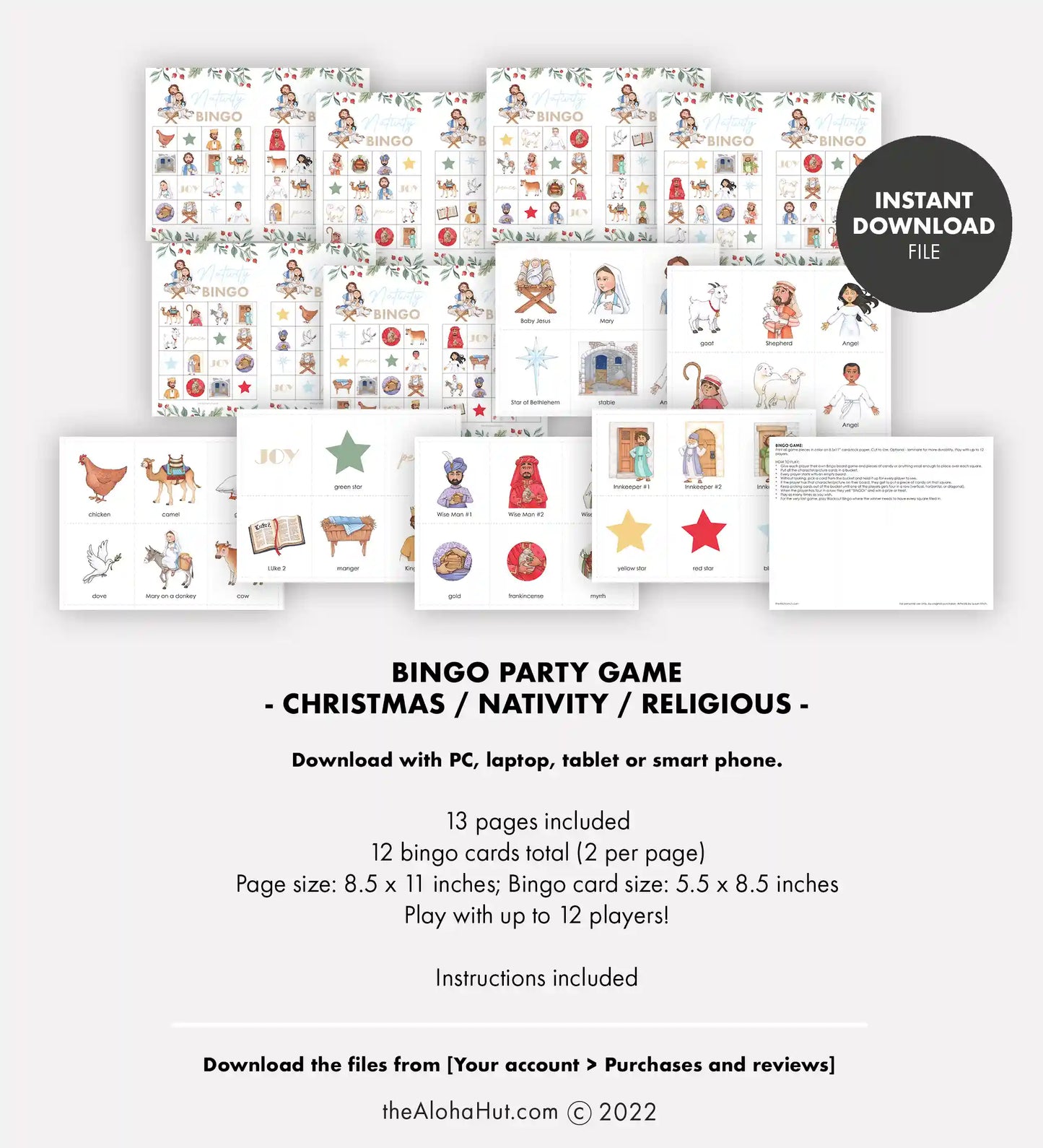 Christmas Nativity BINGO Game