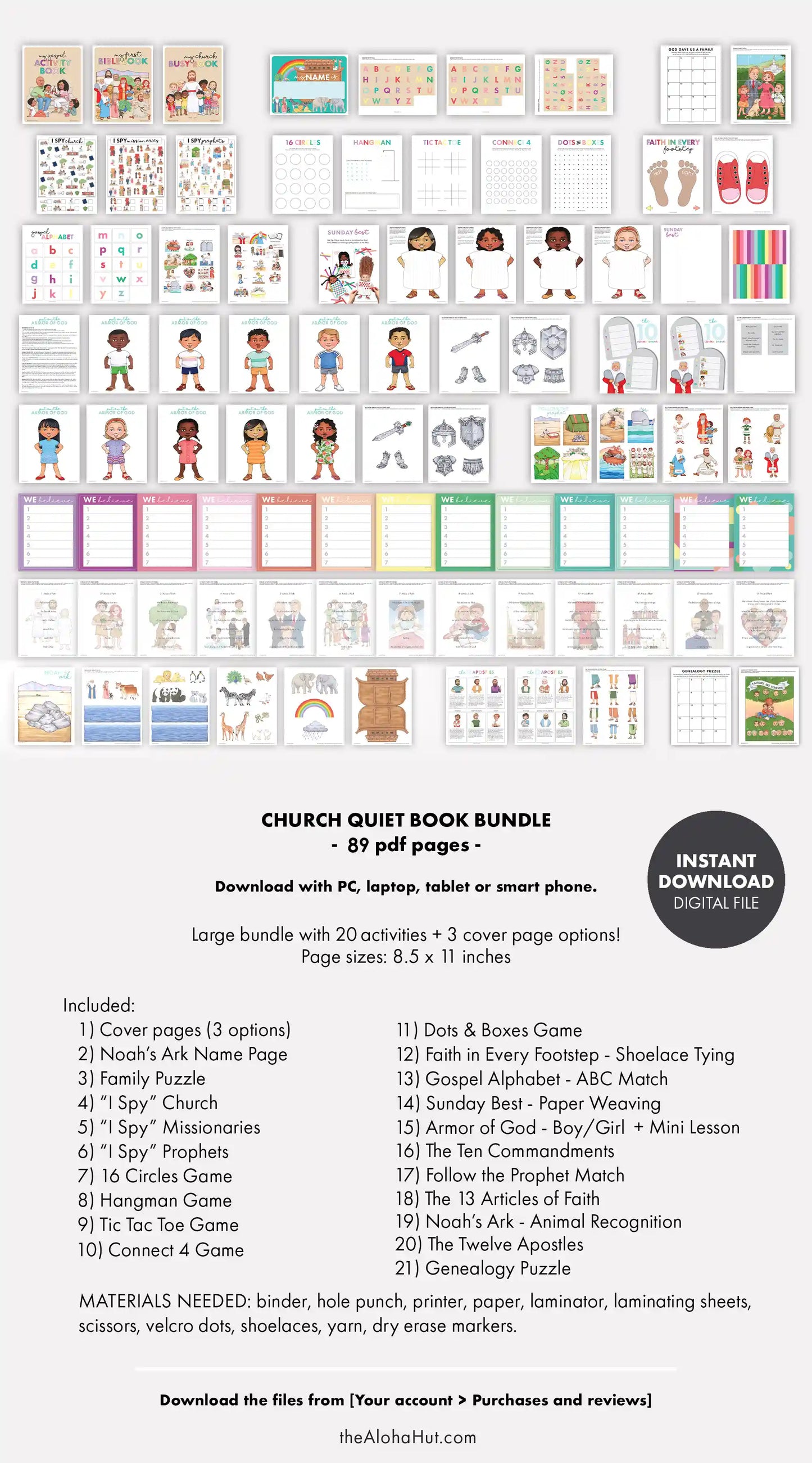 Church Busy Book for Toddlers & Kids (Digital Download) - 20 Printable Activities