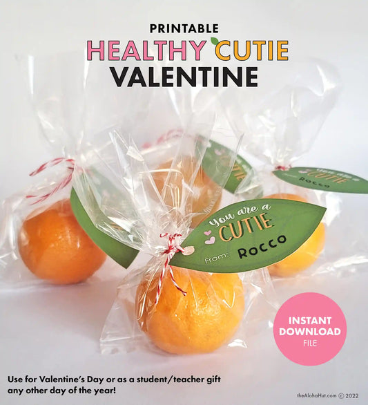 Healthy Mandarin Orange Cutie - Printable Valentines