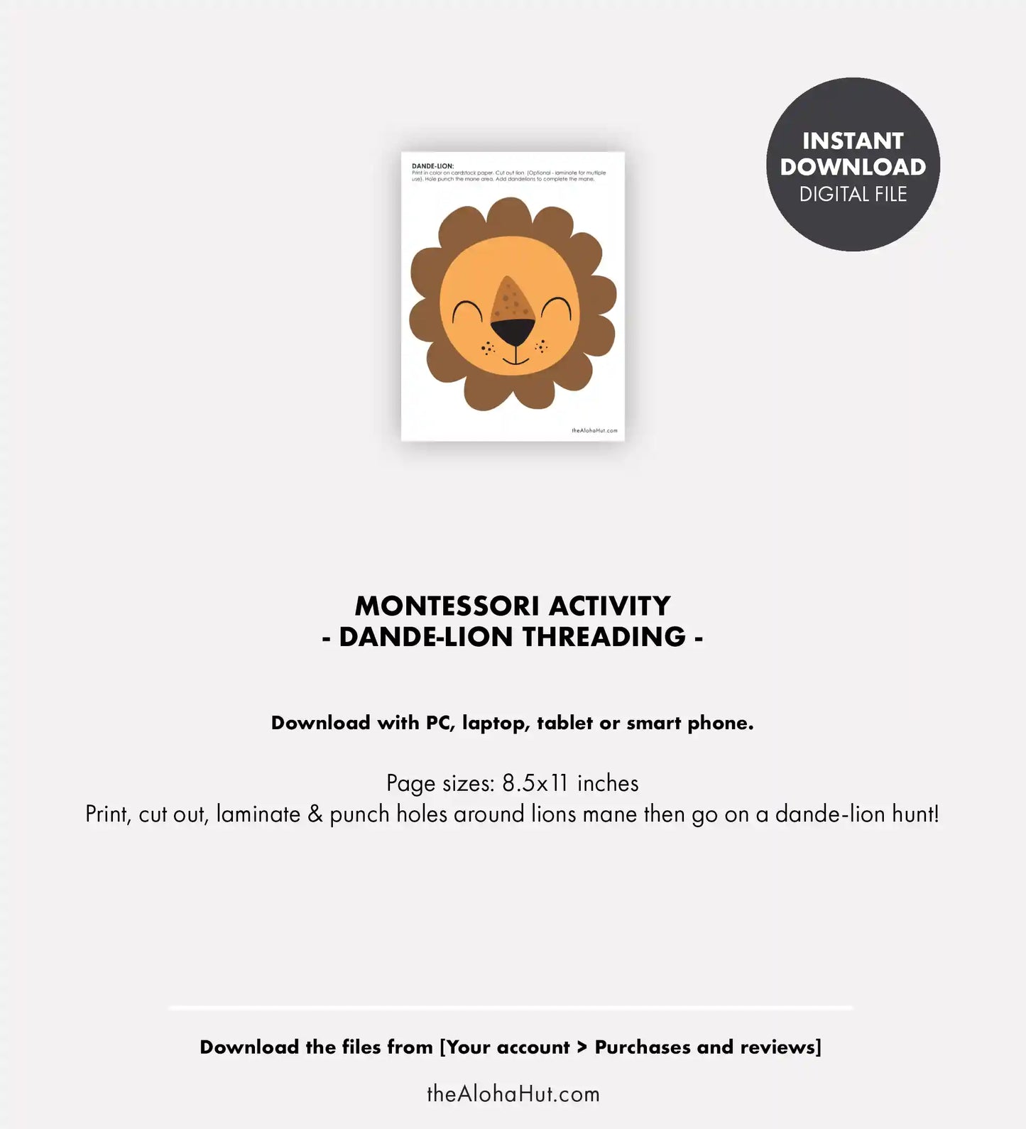 Dandelion Threading - Montessori Activity