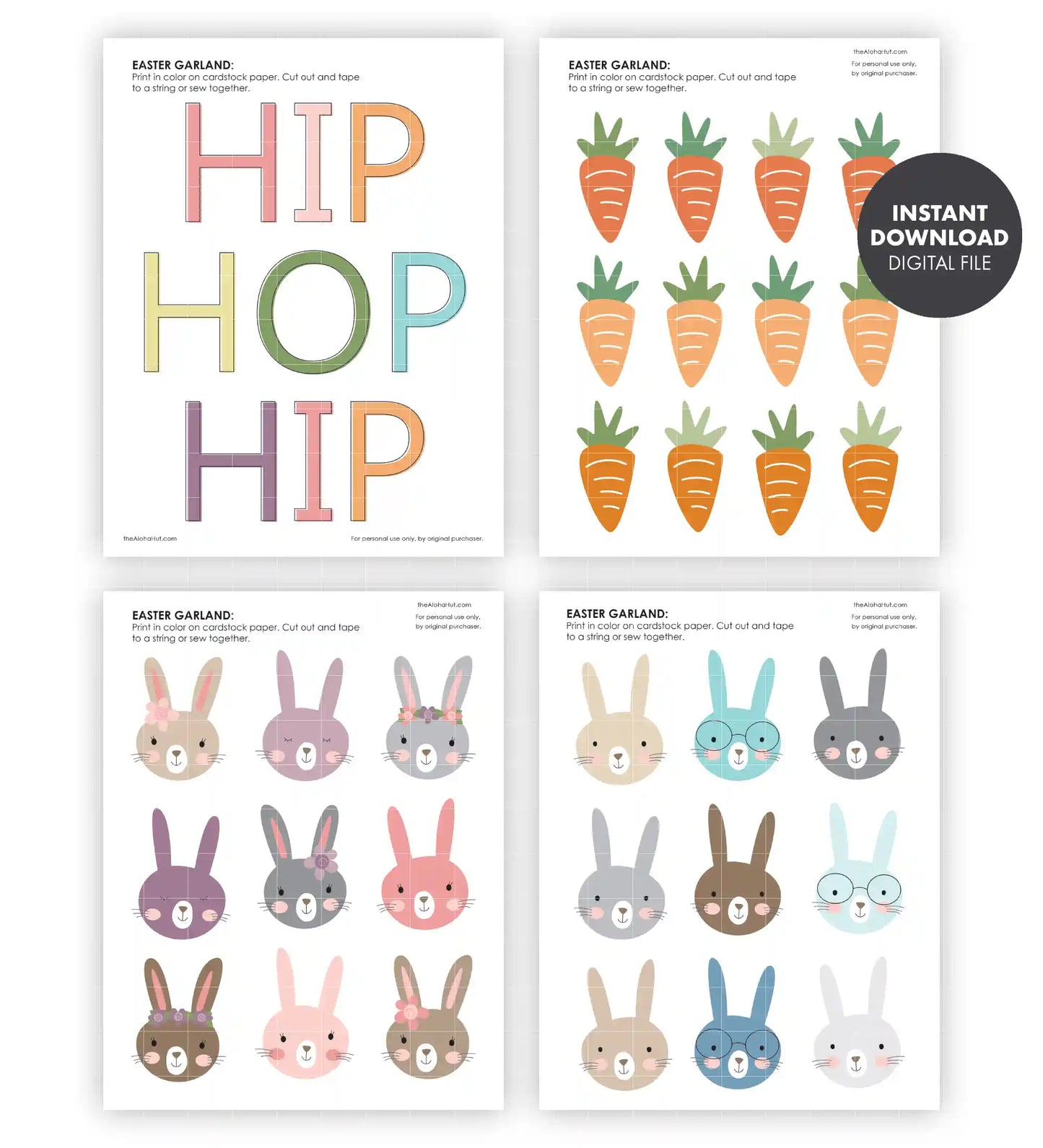 Easter Bunny Party Decor - Hip Hop Garland