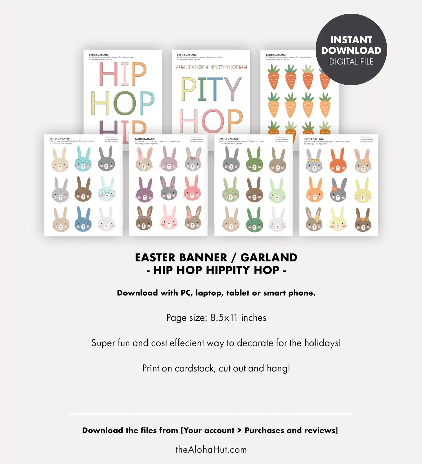 Easter Bunny Party Decor - Hip Hop Garland