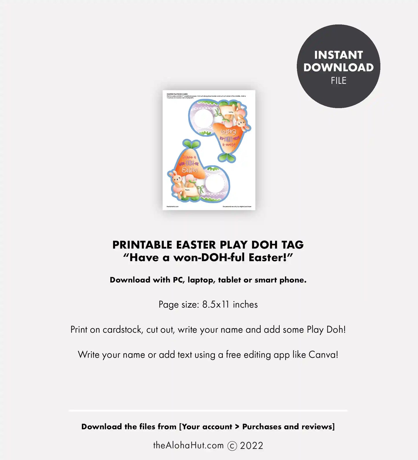 Play Dough Easter Tag