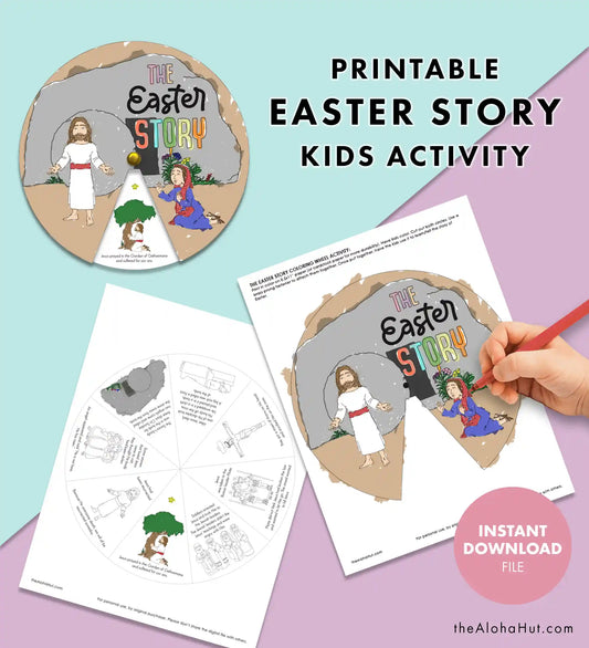 Easter Story Coloring Wheel - Kids Activity