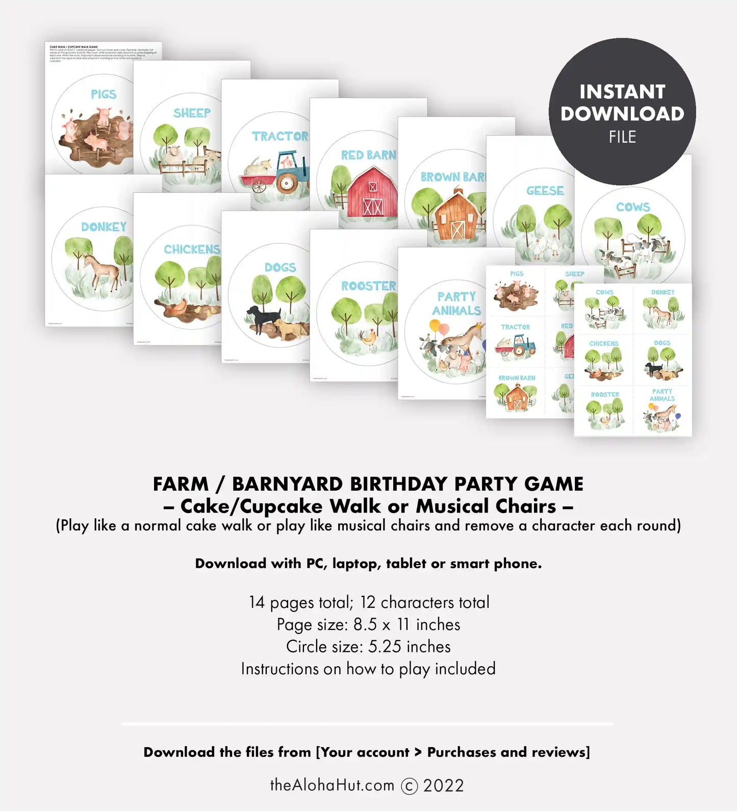 Farm Animals Party - Cake & Cupcake Walk Game