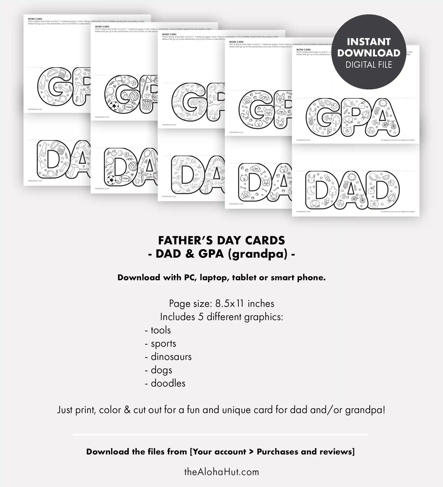 Father's Day Word Card + Grandpa too!