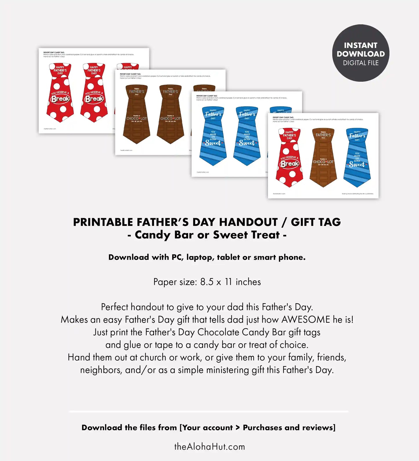 Father's Day Candy Bar Handout - Gift Tag