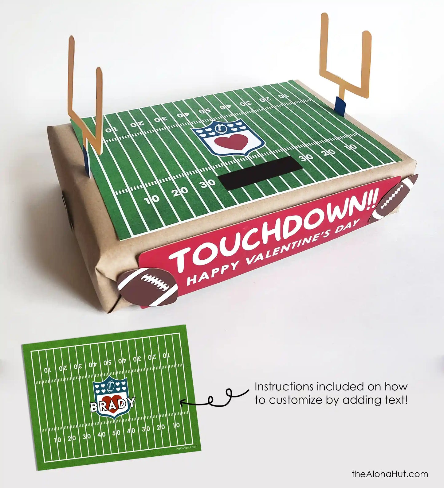 Football Field Valentine's Day Box