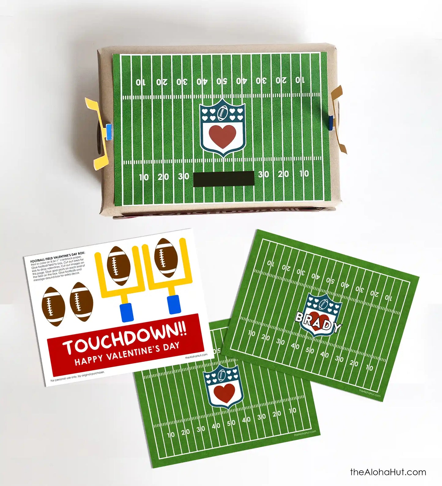 Football Field Valentine's Day Box