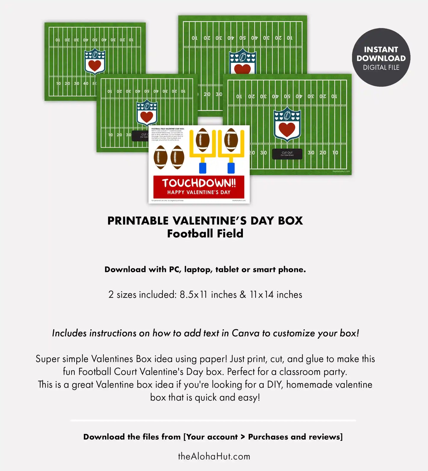 Football Field Valentine's Day Box