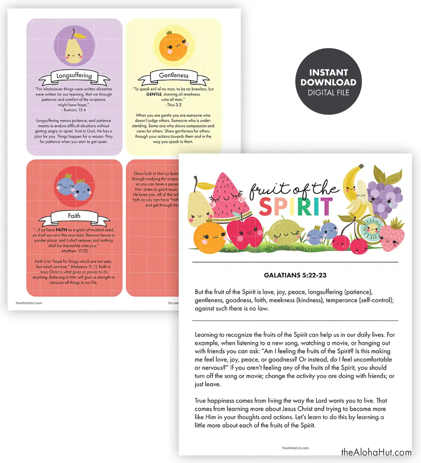 Fruits of the Spirit Game & Lesson - Activity Pages
