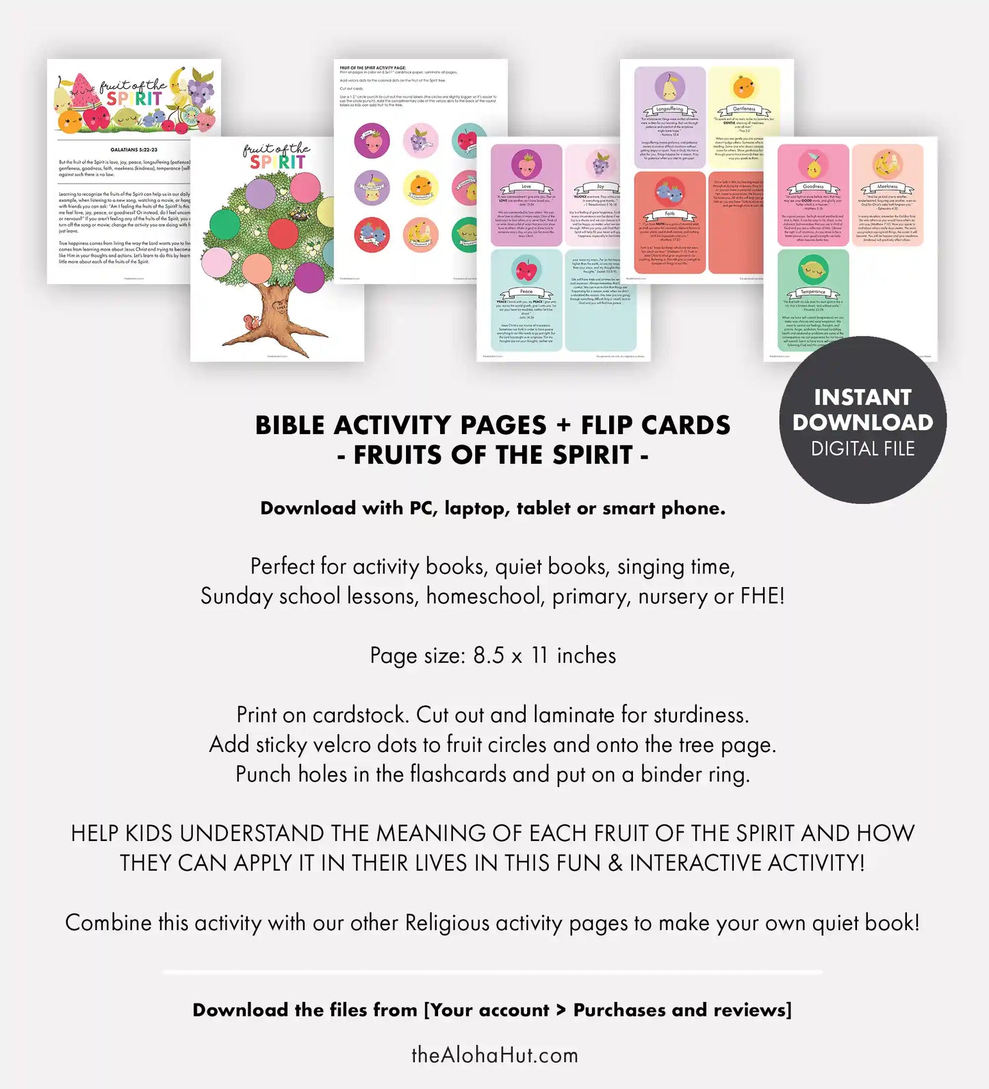Fruits of the Spirit Game & Lesson - Activity Pages