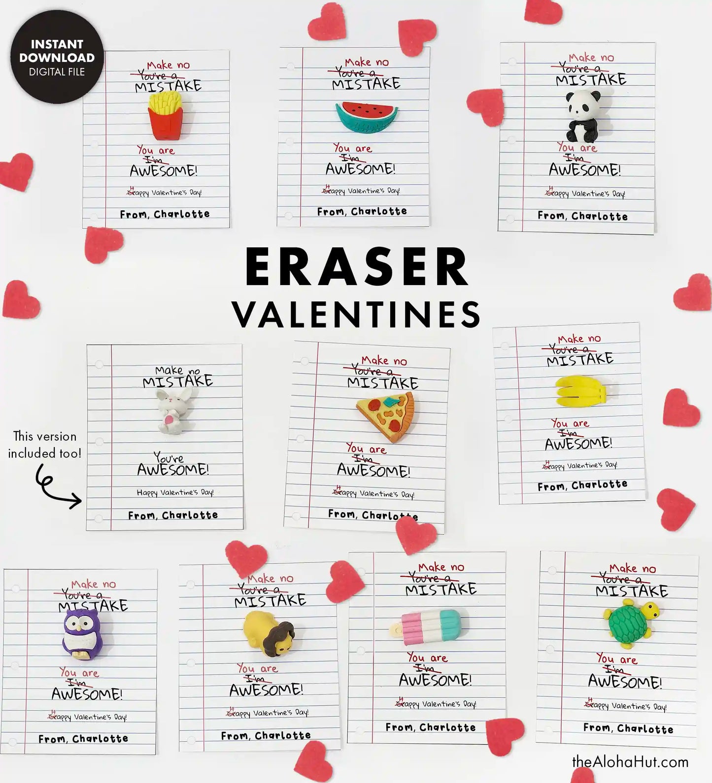 Funny Eraser - Printable Valentines