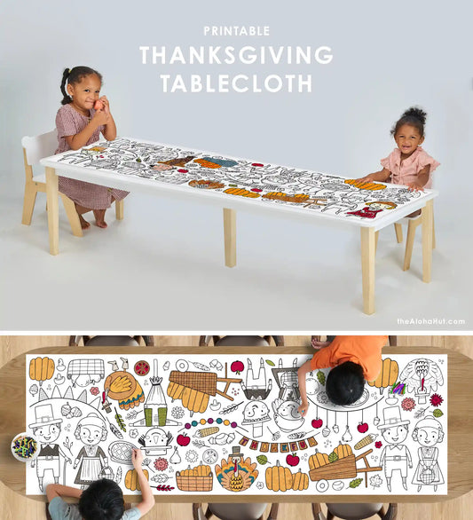 Giant Thanksgiving Coloring Poster Tablecloth