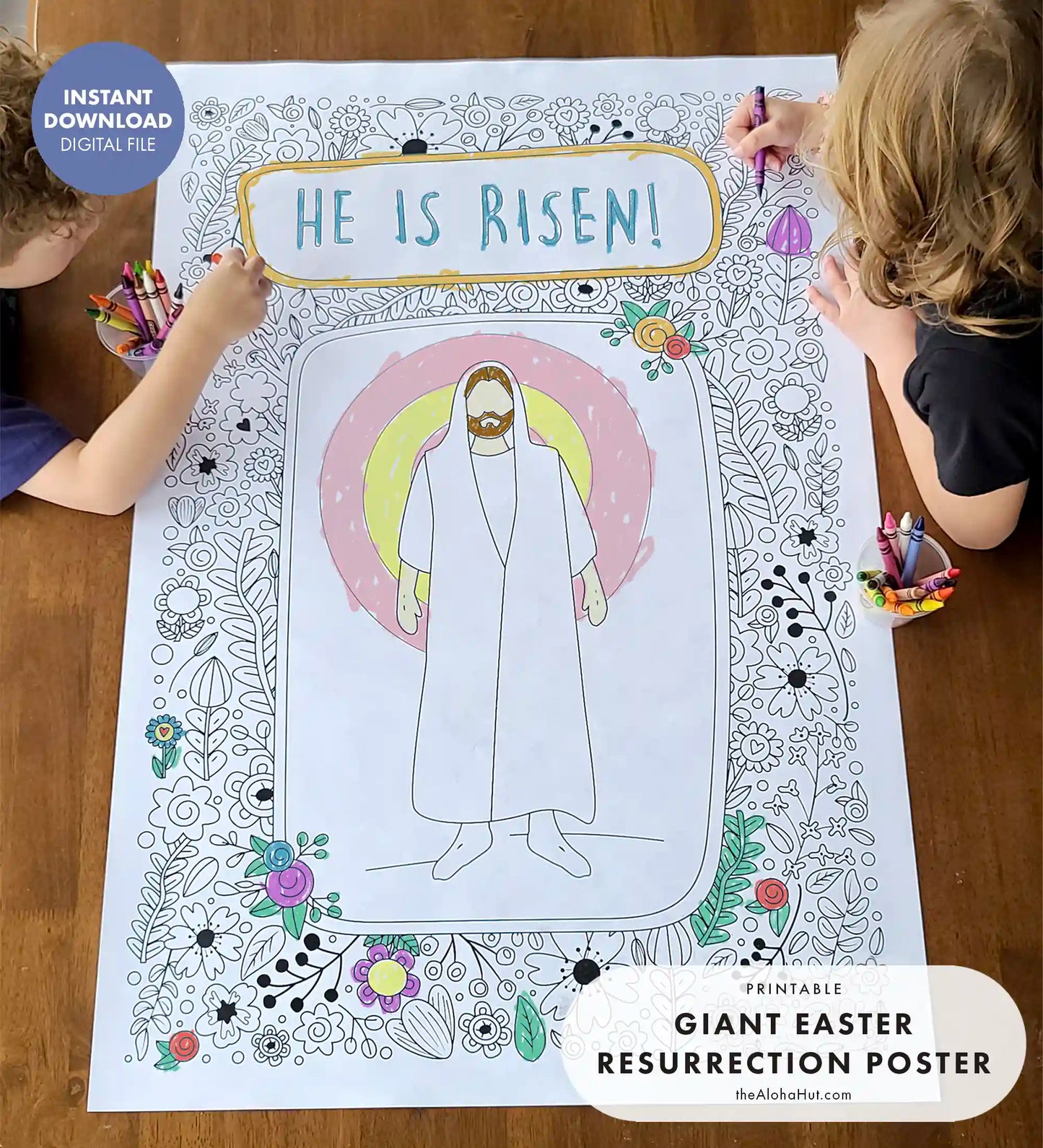 Giant Resurrection Coloring Poster - Kids Activity