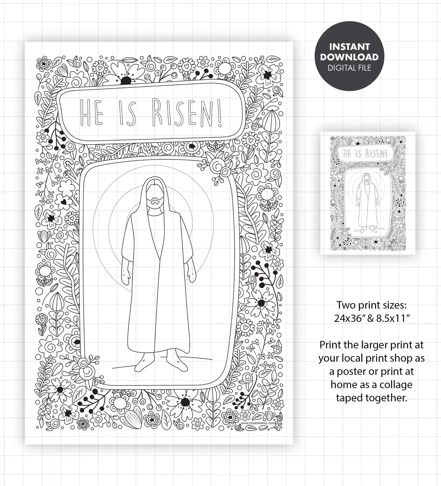 Giant Resurrection Coloring Poster - Kids Activity