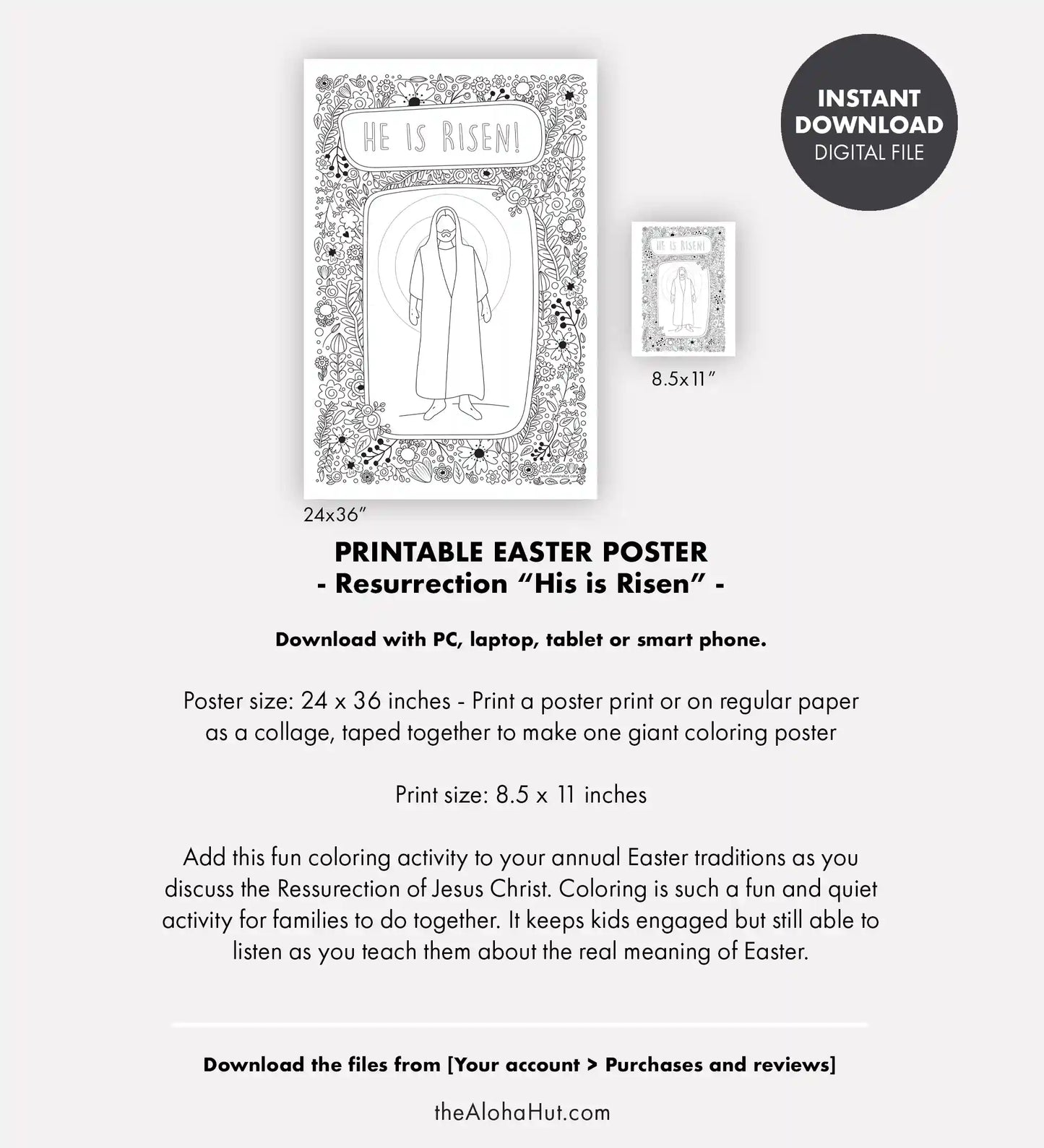 Giant Resurrection Coloring Poster - Kids Activity