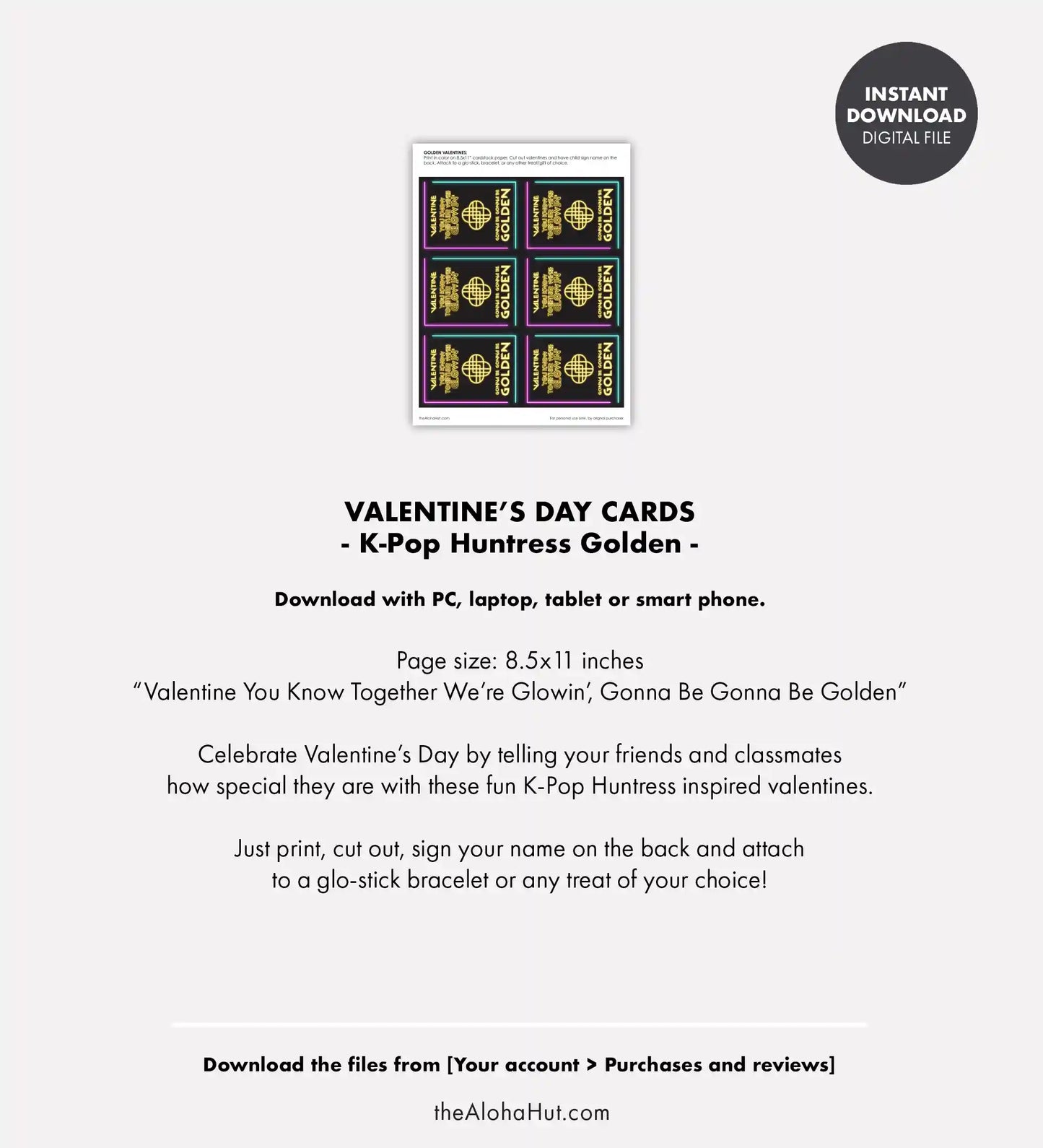 K-Pop Golden - Printable Valentines