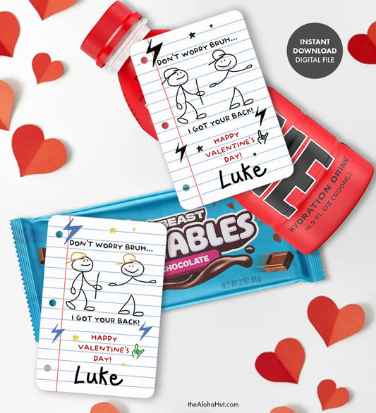 Funny Got Your Back Stick Figure - Printable Valentines