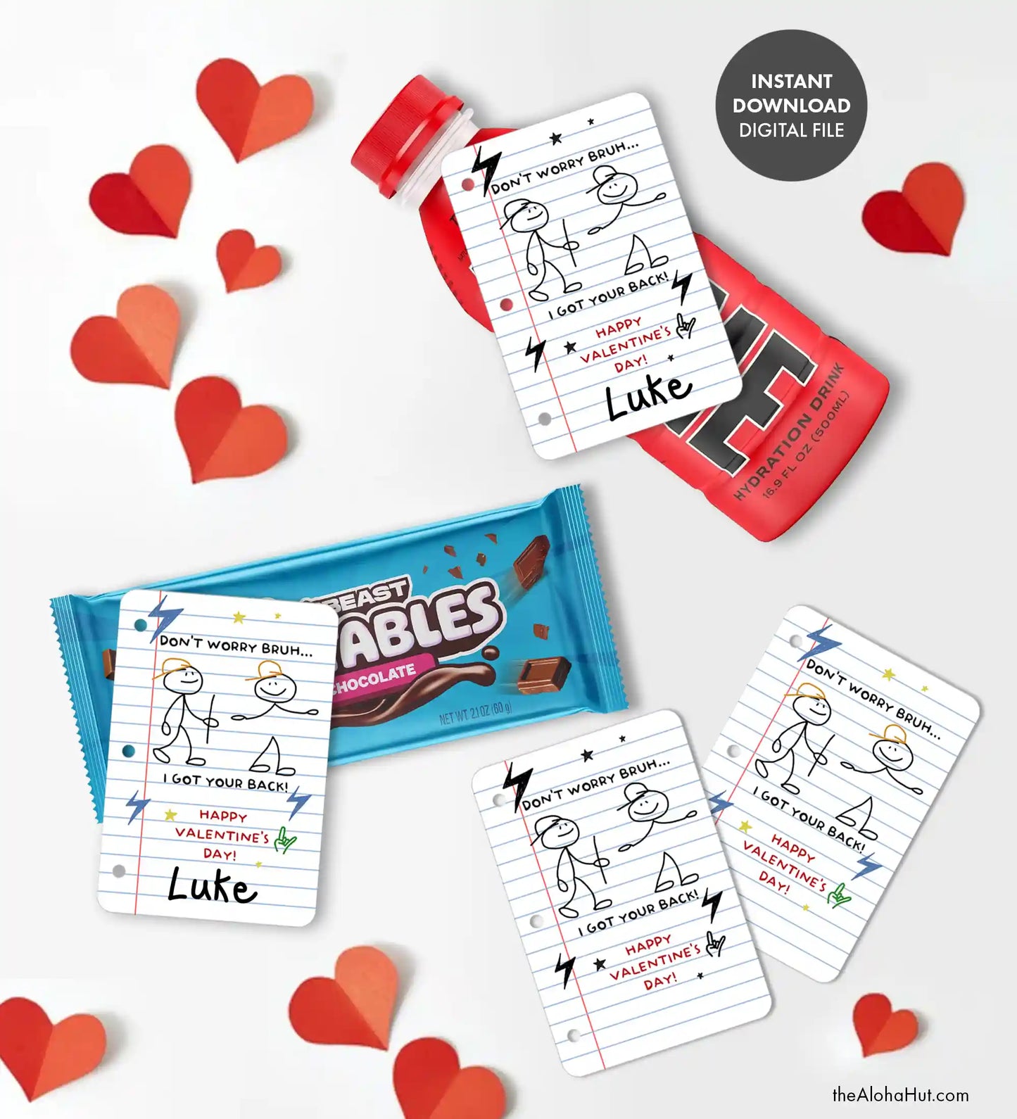 Funny Got Your Back Stick Figure - Printable Valentines