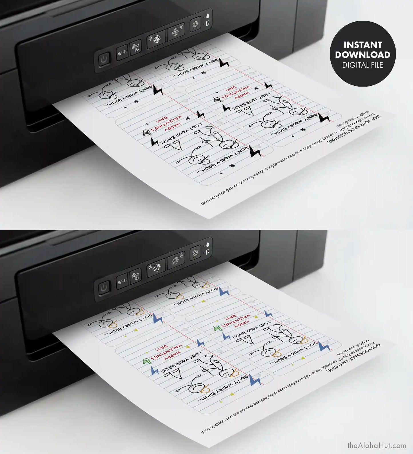 Funny Got Your Back Stick Figure - Printable Valentines