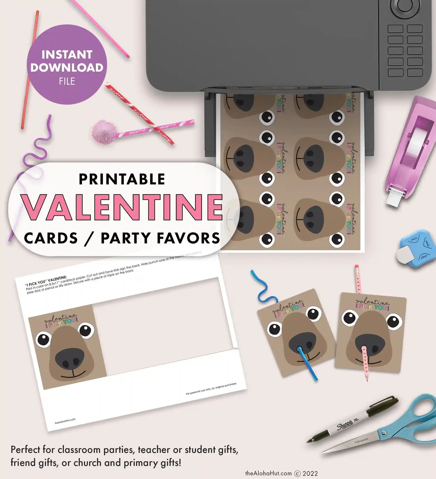 Funny Nose Picker - Printable Valentines