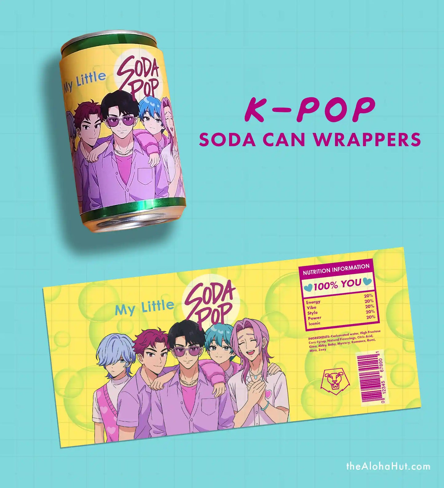 K-Pop Soda Pop Wrapper Valentines