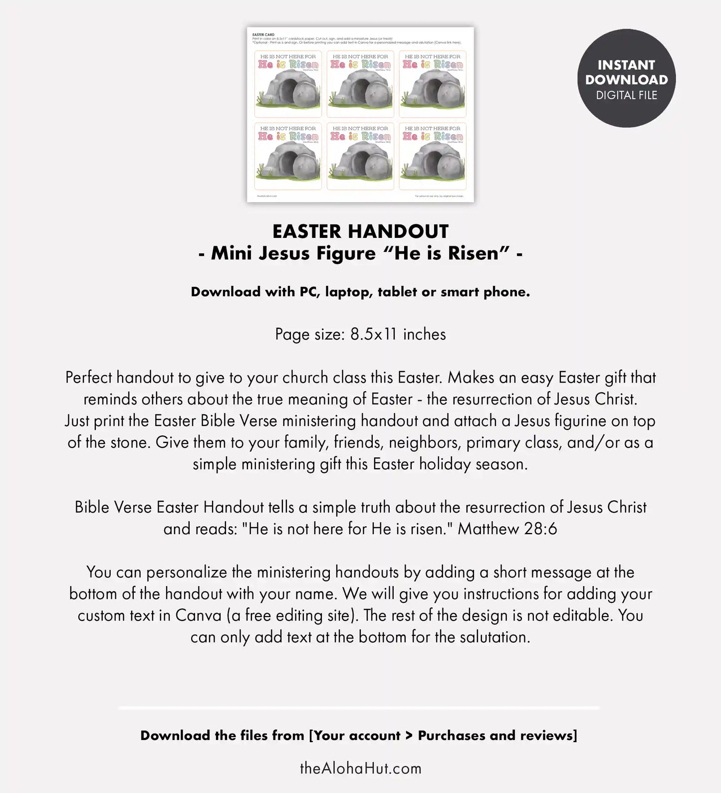 Mini Jesus Figurine Easter Ministering Handout