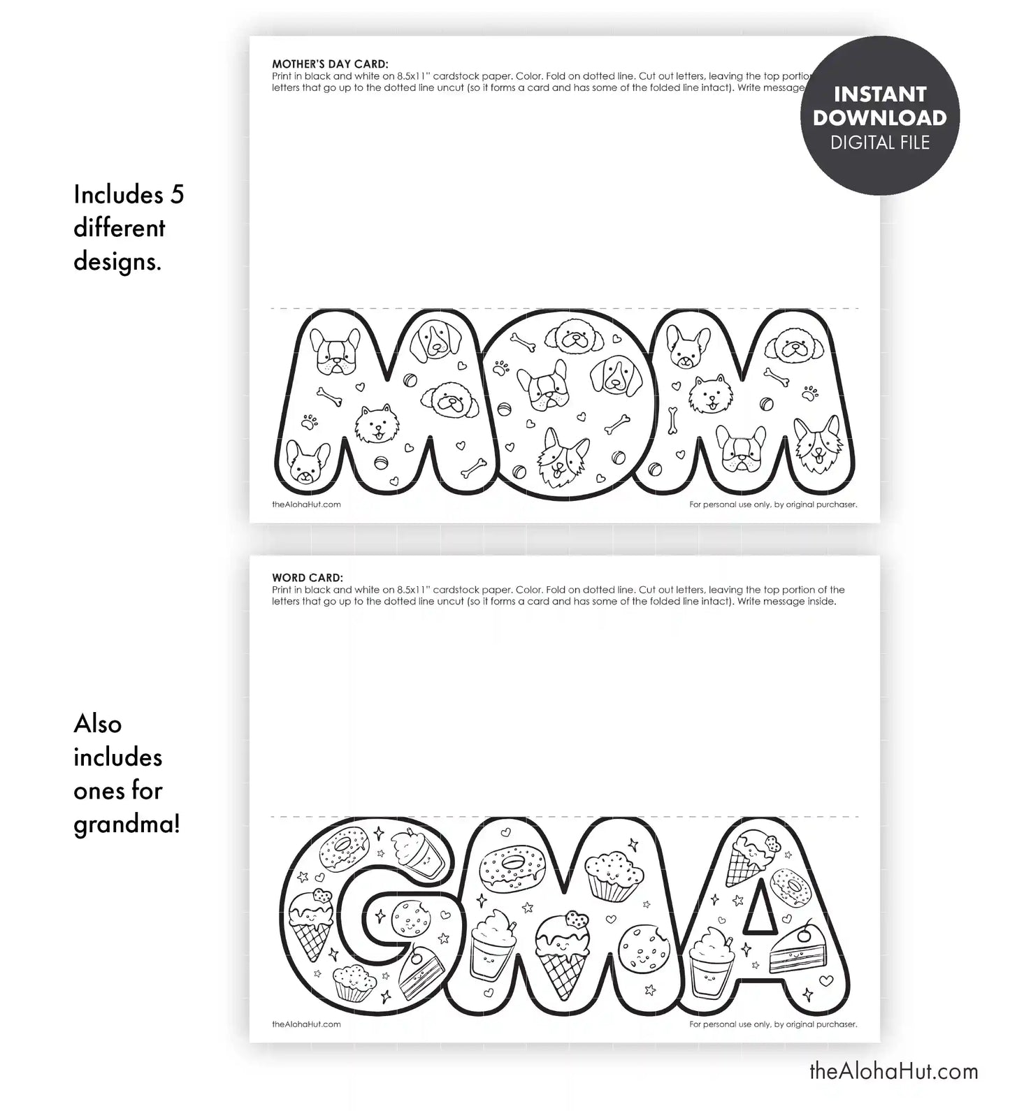 Mother's Day Word Card + Grandma too!