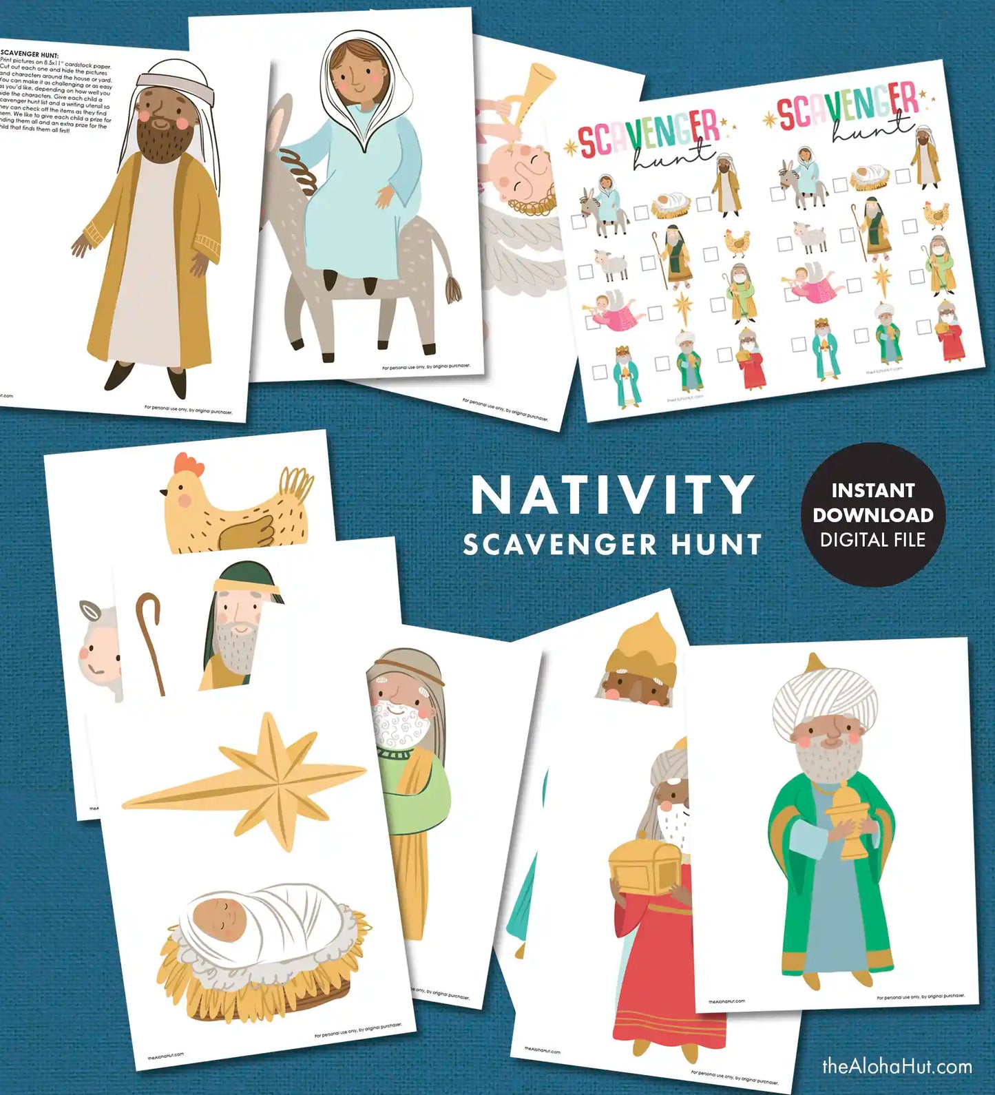 Nativity Christmas Scavenger Hunt Game