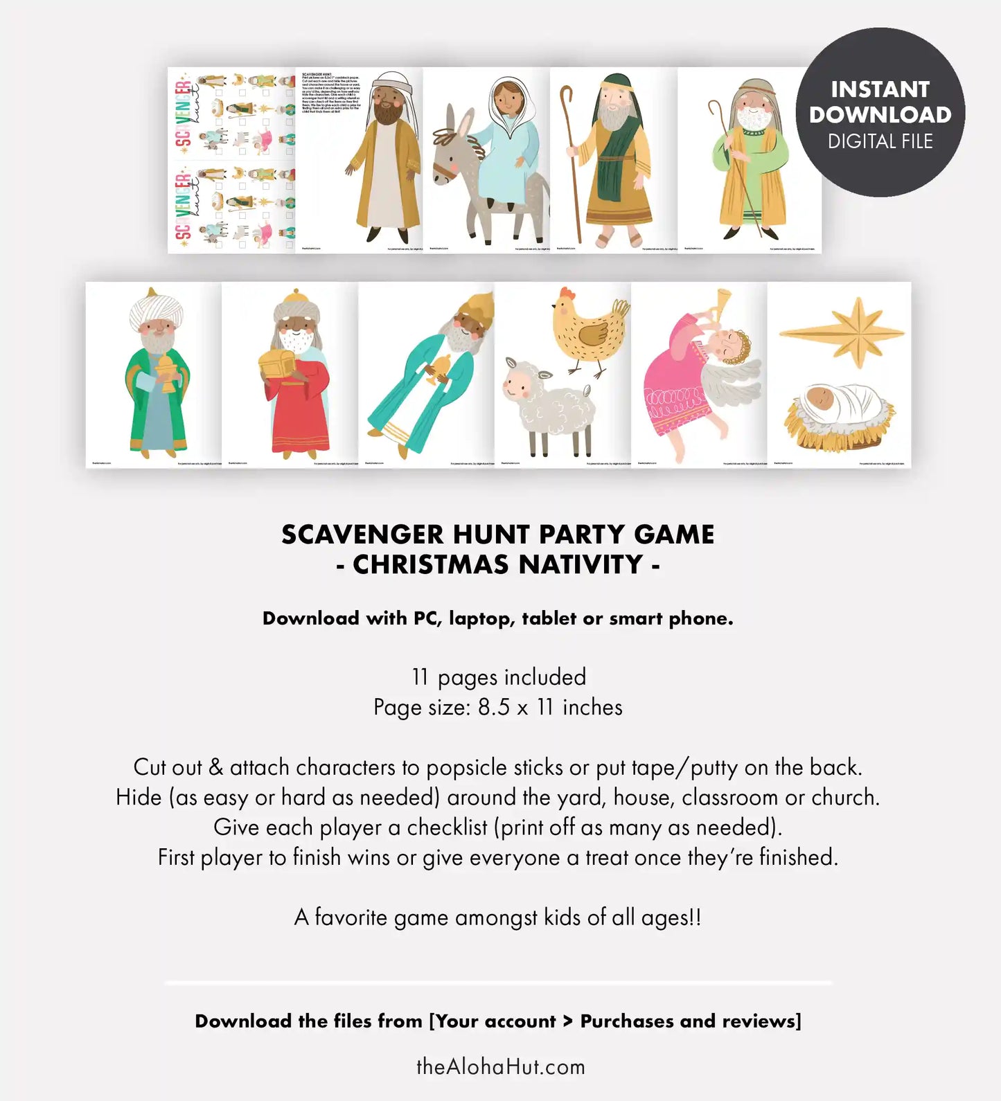 Nativity Christmas Scavenger Hunt Game