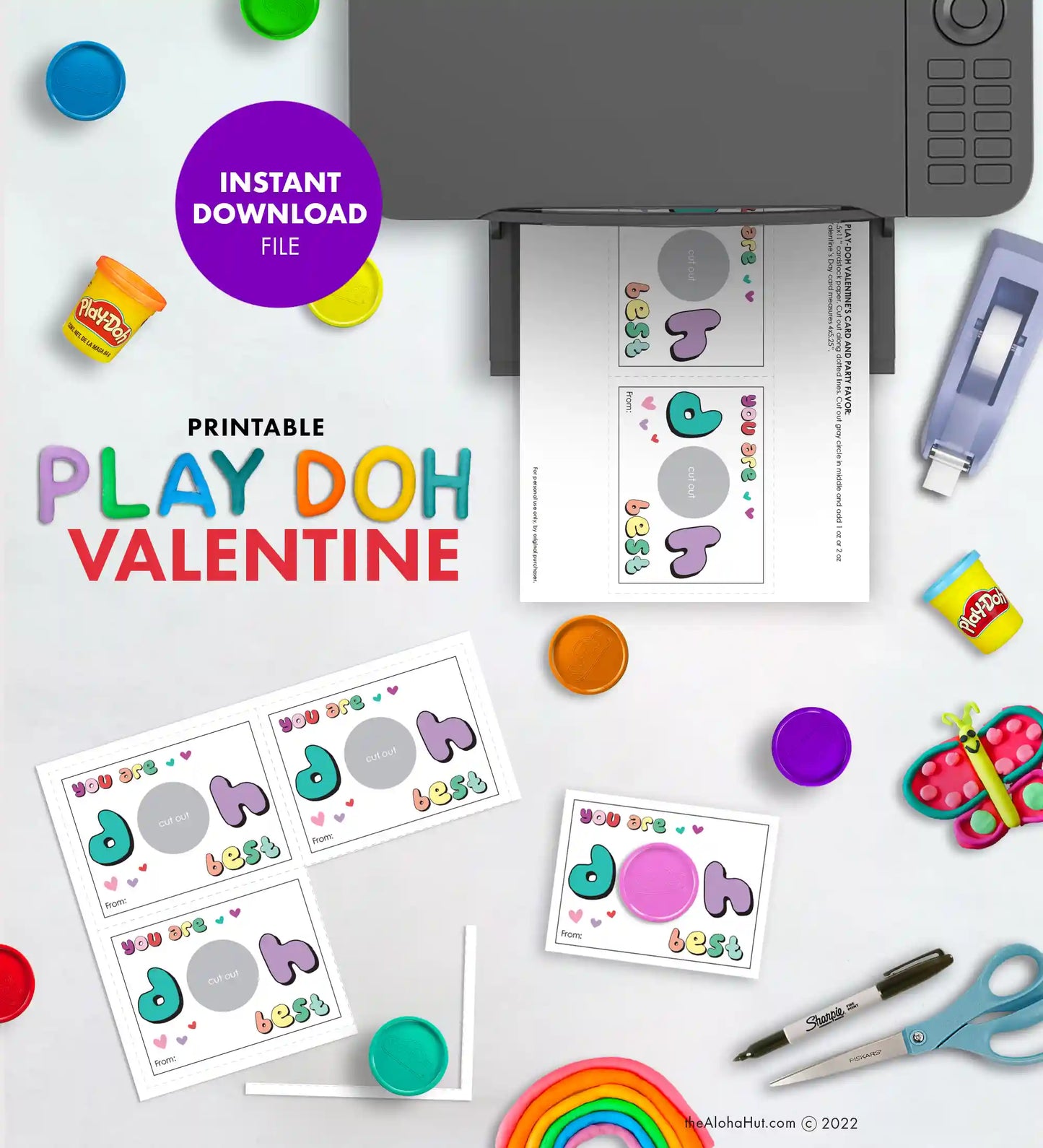 Play Doh - Printable Valentines