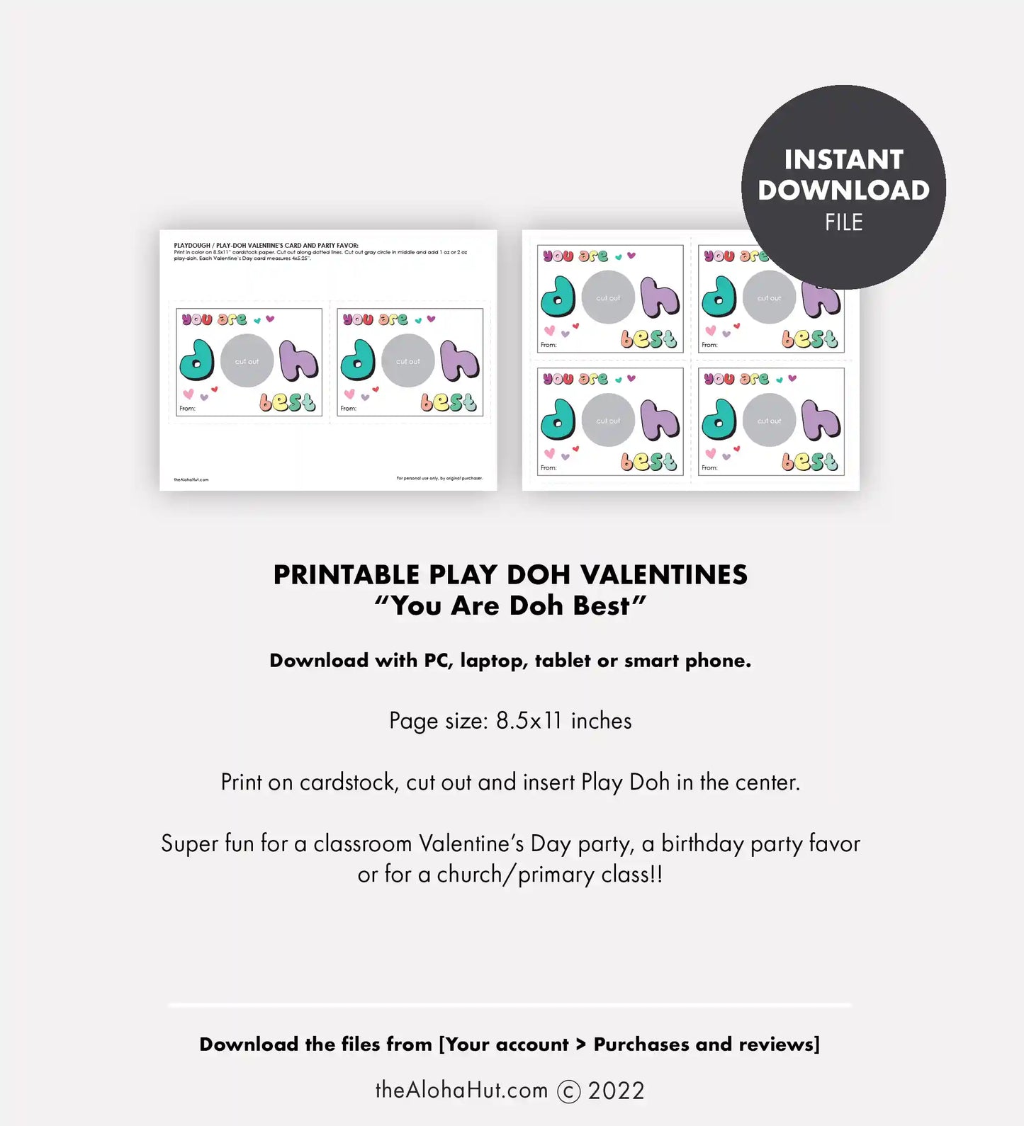 Play Doh - Printable Valentines