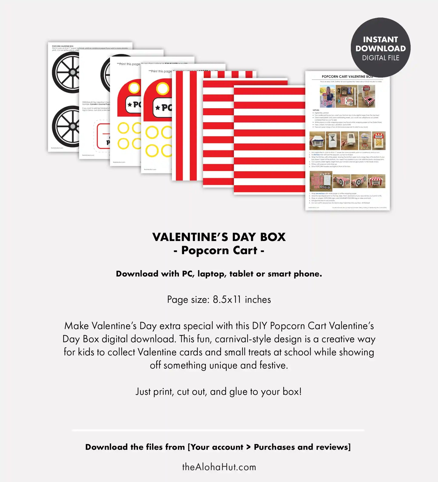 Popcorn Cart Valentine Box