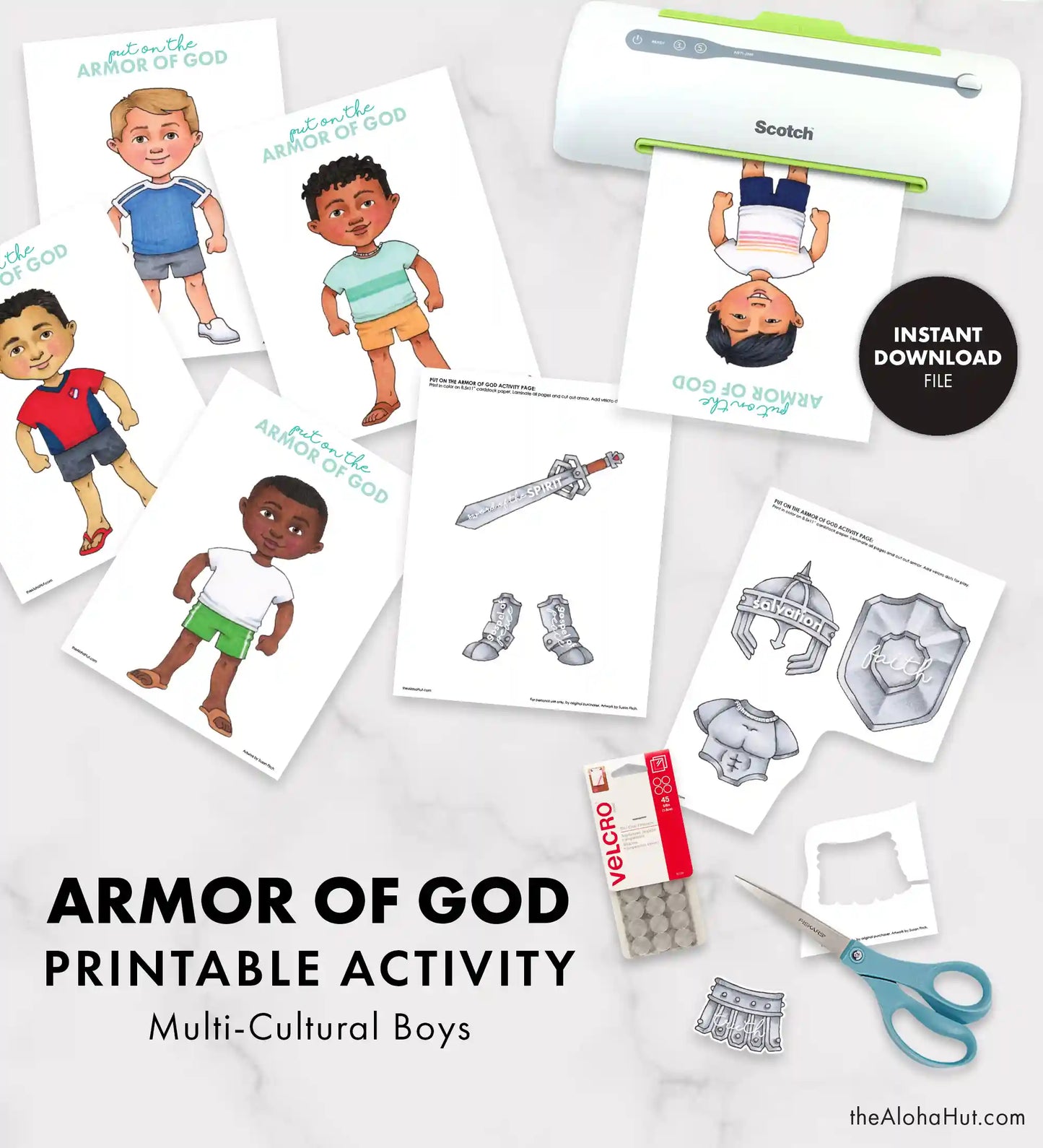 The Armor of God Game & Lesson - Activity Pages (Boy Version)