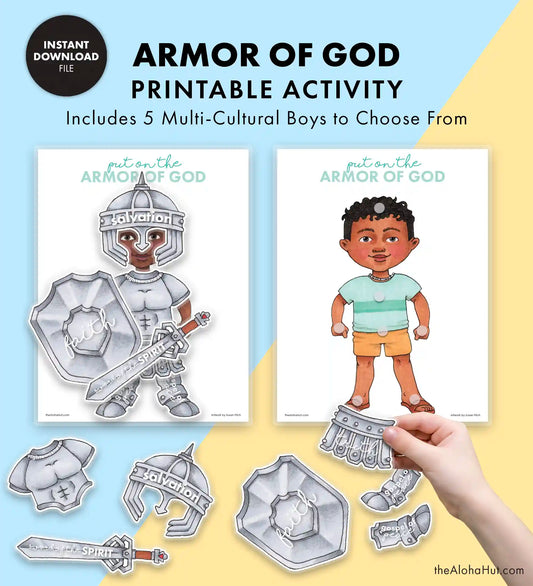 The Armor of God Game & Lesson - Activity Pages (Boy Version)