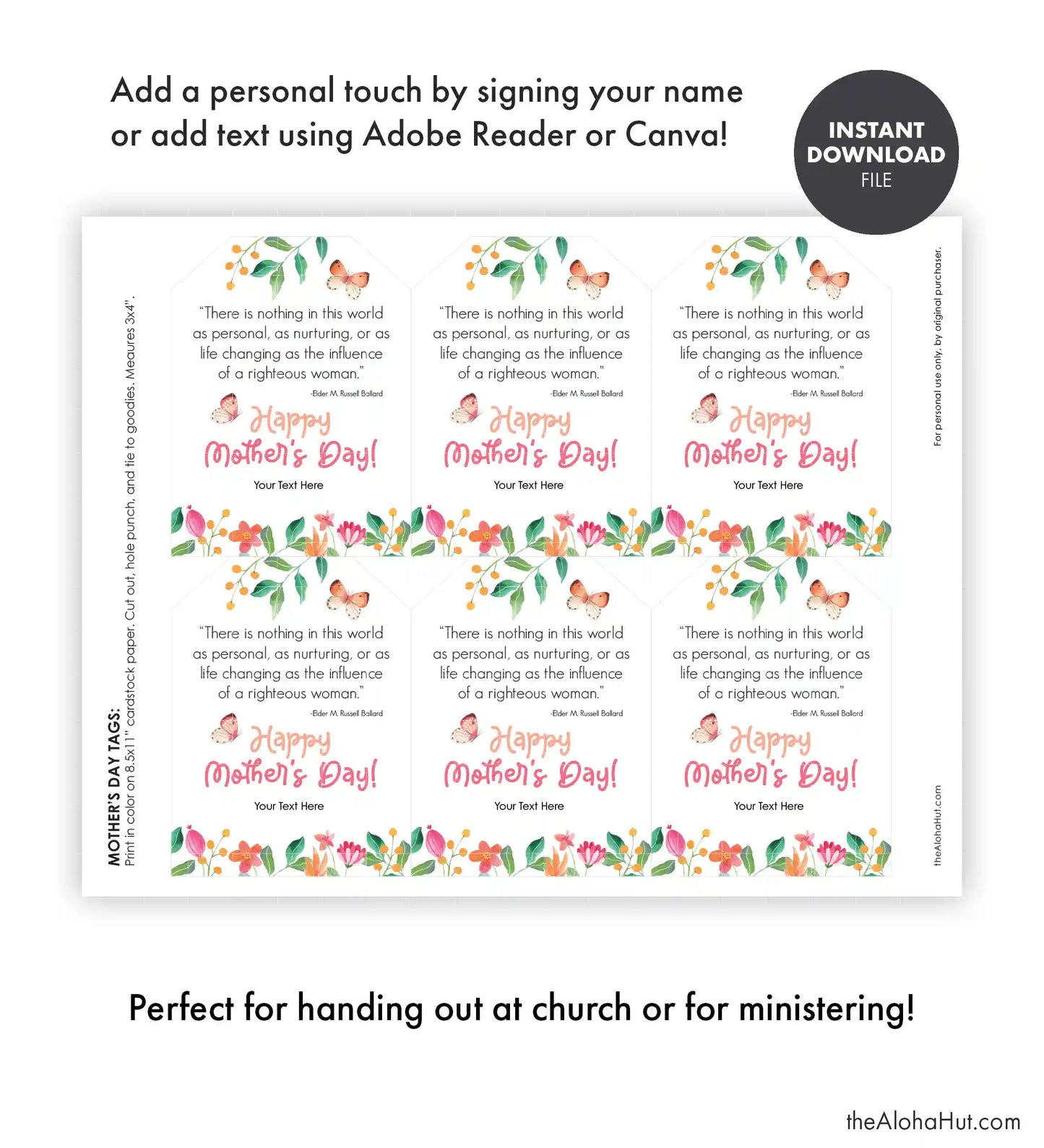 Mother's Day Gift Tag - Ministering Printable