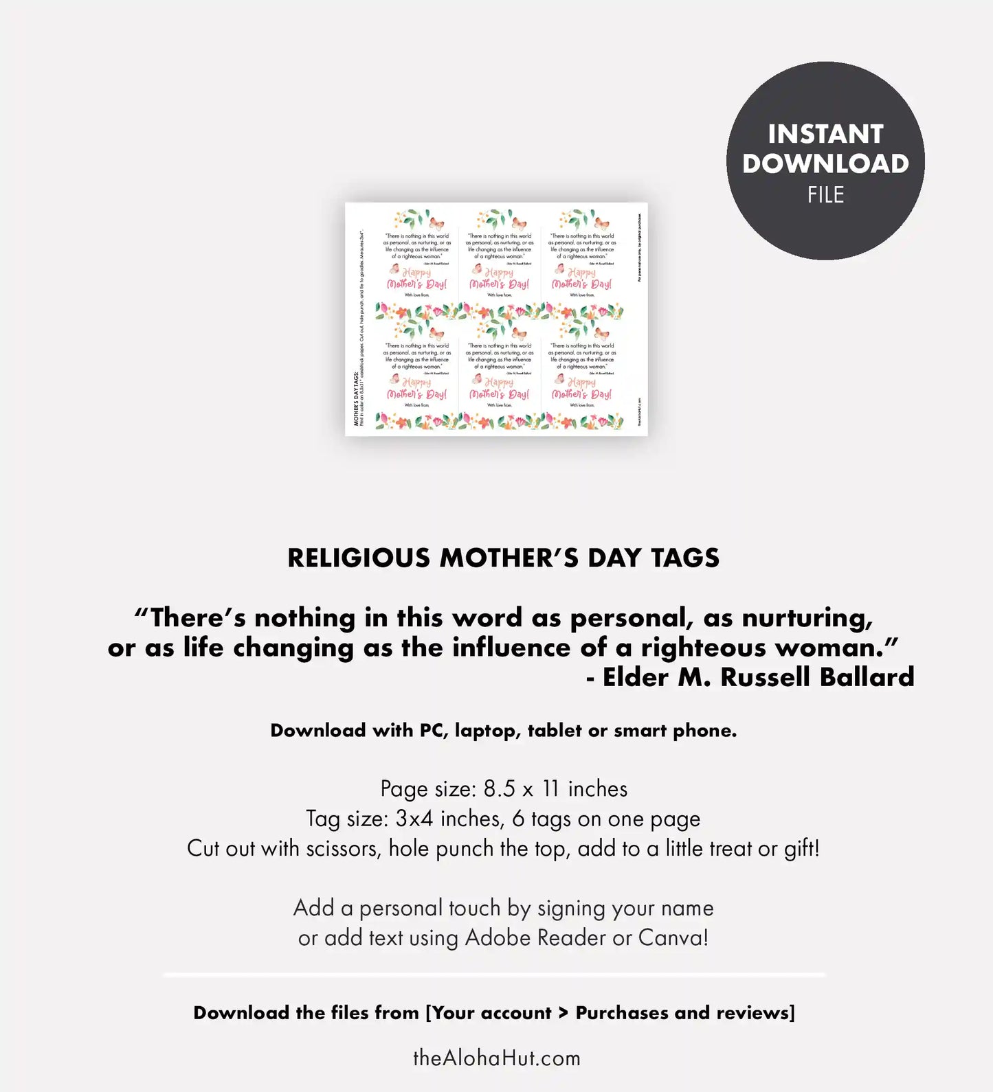 Mother's Day Gift Tag - Ministering Printable