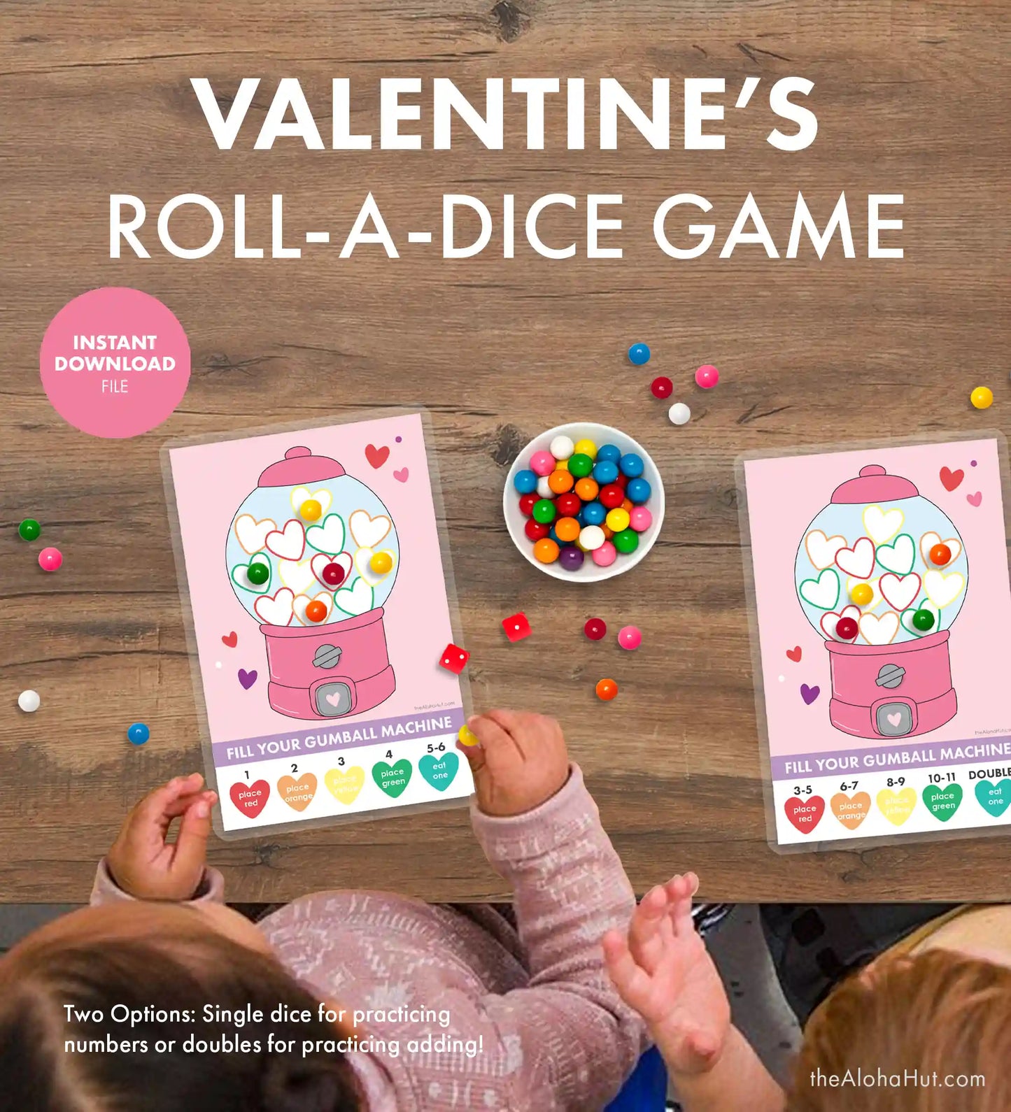 Valentine's Day Game - Gumball Roll the Dice