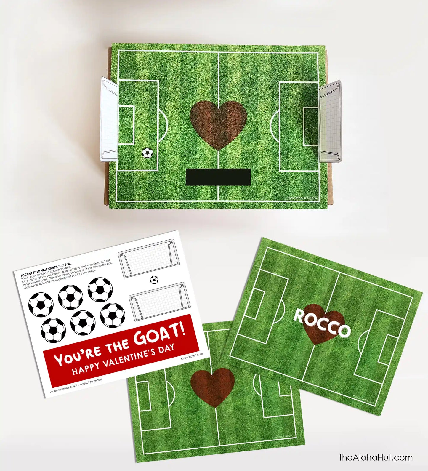 Soccer Field Valentine's Day Box