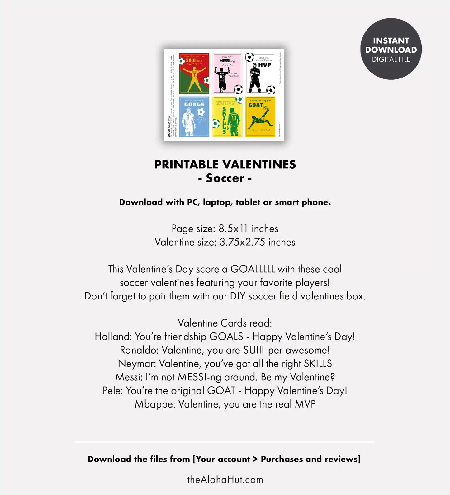Soccer - Printable Valentines