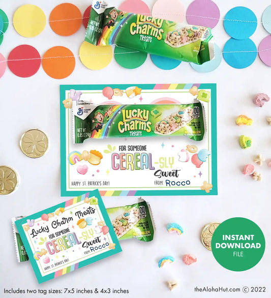 St. Patrick's Day Gift Tag - For Someone Cereal-sly Sweet