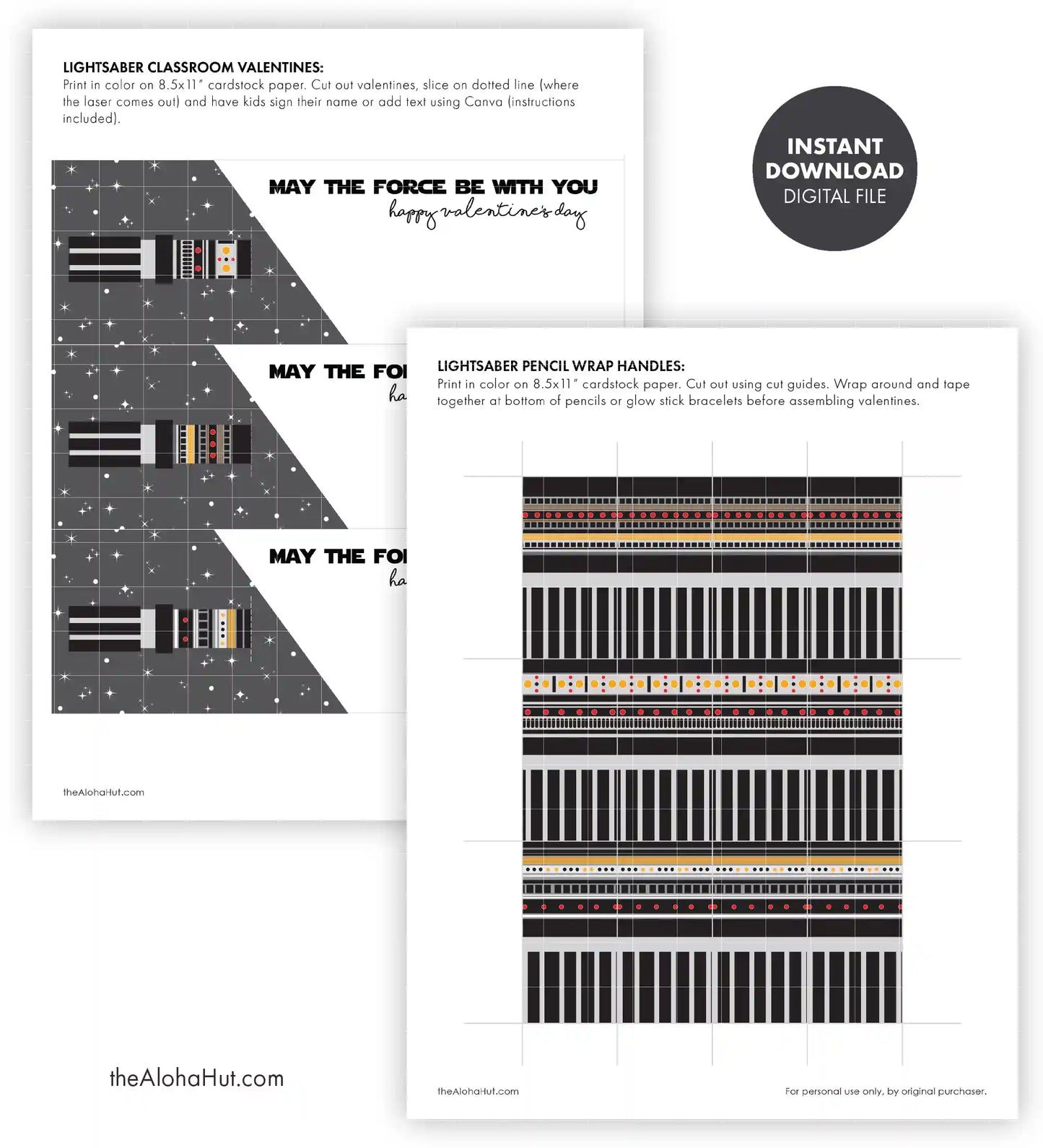 Star Wars Lightsaber - Printable Valentines