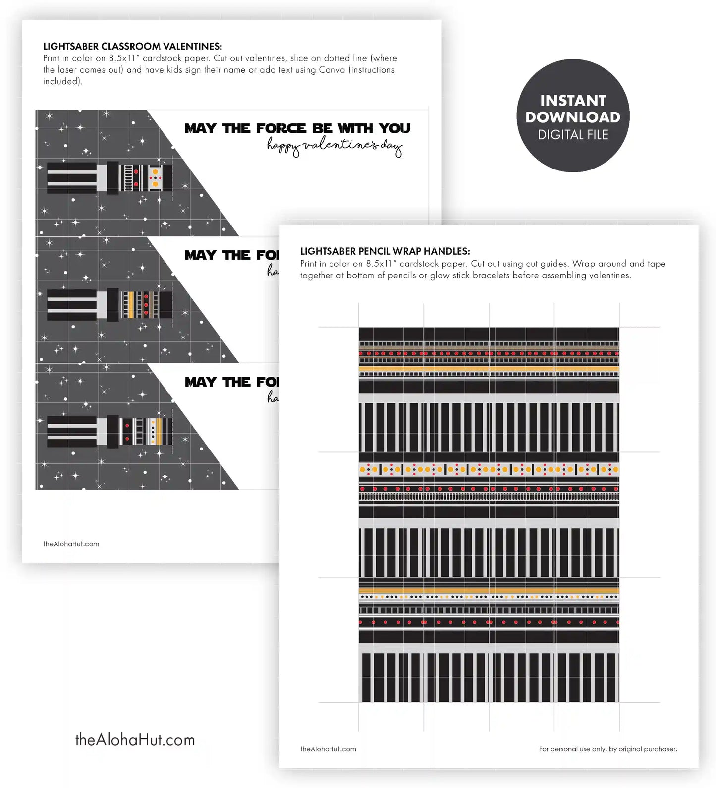 Star Wars Lighsaber - Printable Valentines
