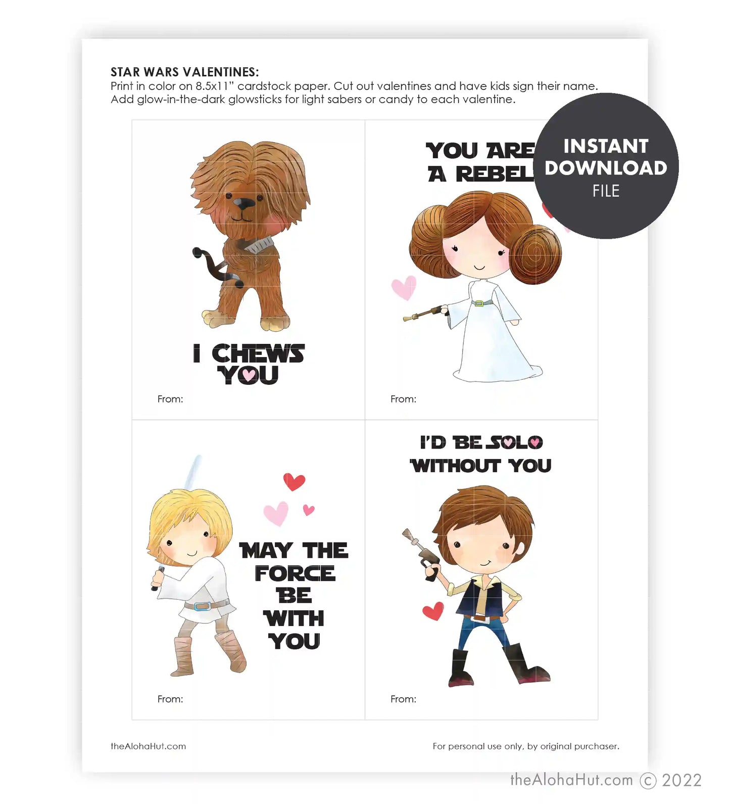 Star Wars - Printable Valentines