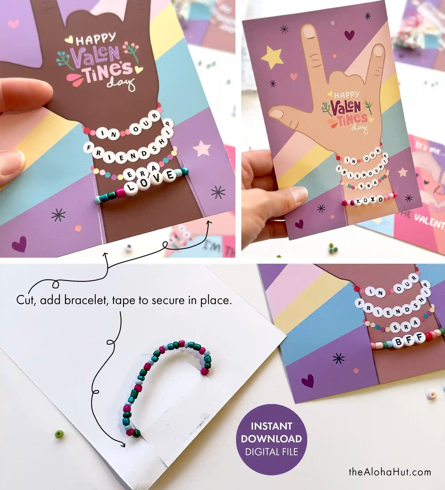 Bestie Friendship Fan Bracelets - Printable Valentines